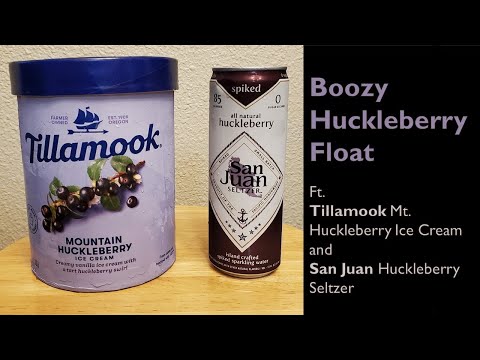 Boozy Huckleberry Ice Cream Float with Tillamook and San Juan Seltzer!
