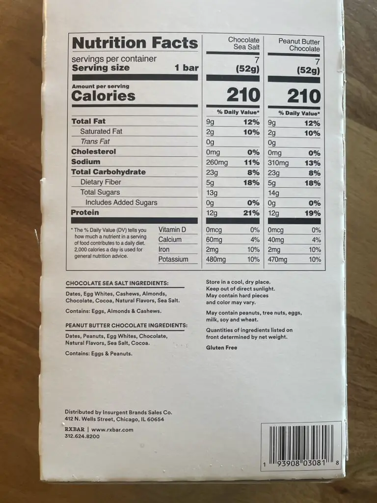 RXBAR Ingredients